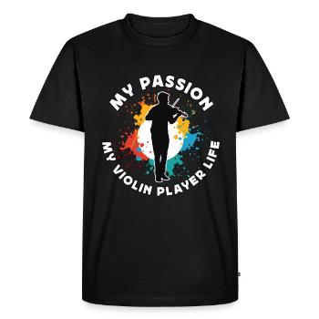 Violin Player My Passion My Violin Classical Music - Men's Premium Organic T-Shirt - black - Front - Nico (187cm)