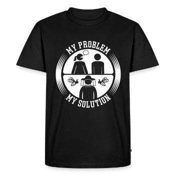 Beekeeper My Problem My Solution Pictogram Dad Mom - Men's Premium Organic T-Shirt - black - Front - Nico (187cm)