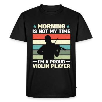 Violin Player Morning Is Not My Classical Music - Men's Premium Organic T-Shirt - black - Front - Nico (187cm)
