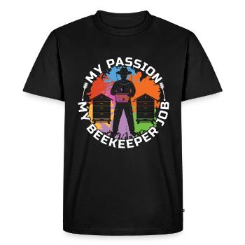 Apiculteur Ma passion Mon métier d’apiculteur Apiculture - T-shirt Premium bio Homme - noir - Devant - Nico (187cm)