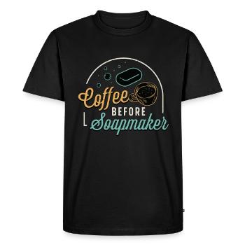 Soapmaker Coffee Before Making Soap Coffee Lover - Men's Premium Organic T-Shirt - black - Front - Nico (187cm)