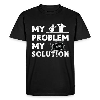 Soapmaker My Problem My Solution Pictogram Dad Mom - Men's Premium Organic T-Shirt - black - Front - Nico (187cm)