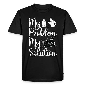Soapmaker My Problem My Solution Pictogram Mom Dad - Men's Premium Organic T-Shirt - black - Front - Nico (187cm)
