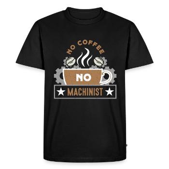 Machiniste Pas de café Pas de machiniste CNC Amateur de café - T-shirt Premium bio Homme - noir - Devant - Nico (187cm)
