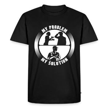 Mechanical Engineer My Problem My Pictogram Dad - Men's Premium Organic T-Shirt - black - Front - Nico (187cm)