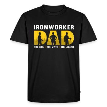 Ironworker Dad The Idol The Myth The Metal Worker - Men's Premium Organic T-Shirt - black - Front - Nico (187cm)