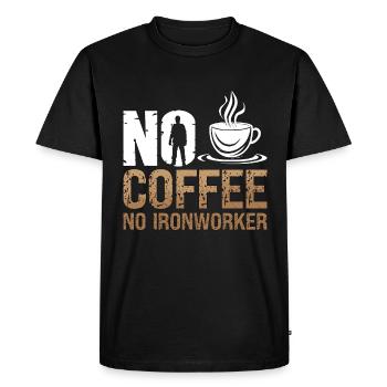 Ironworker No Coffee No Locksmith Coffee Lover - Men's Premium Organic T-Shirt - black - Front - Nico (187cm)