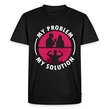 Ironworker My Problem My Pictogram Mom Metalworker - Men's Premium Organic T-Shirt - black - Front - Nico (187cm)