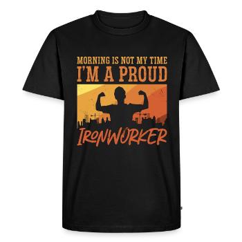 Ironworker Morning Is Not My Time I'm A Locksmith - Men's Premium Organic T-Shirt - black - Front - Nico (187cm)