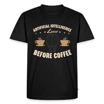 Artificial Intelligence Lover Before Robots Coffee - Men's Premium Organic T-Shirt - black - Front - Nico (187cm)