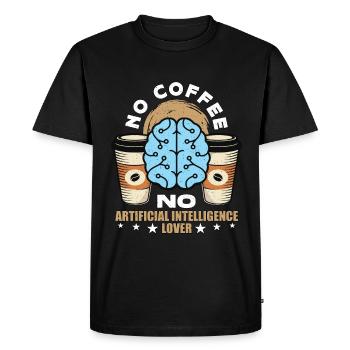 Artificial Intelligence No Coffee No Cyborg Coffee - Men's Premium Organic T-Shirt - black - Front - Nico (187cm)