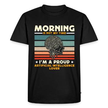 Artificial Intelligence Morning Is Not My Robots - Men's Premium Organic T-Shirt - black - Front - Nico (187cm)