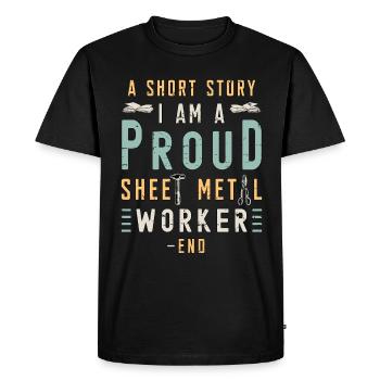 Sheet Metal Worker A Short Story I Am Metal Worker - Men's Premium Organic T-Shirt - black - Front - Nico (187cm)