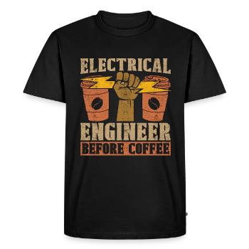 Electrical Engineer Before Lineman Coffee Lover - Men's Premium Organic T-Shirt - black - Front - Nico (187cm)