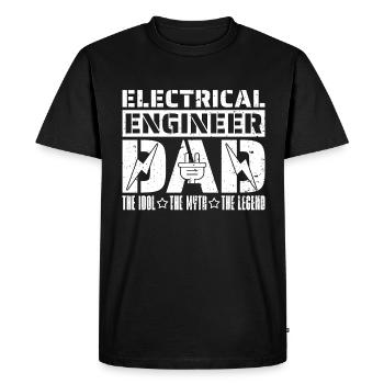 Electrical Engineer Dad The Idol The Electrician - Men's Premium Organic T-Shirt - black - Front - Nico (187cm)