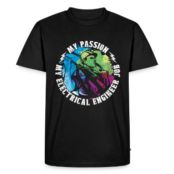 Electrical Engineer My Passion My Engineer Lineman - Men's Premium Organic T-Shirt - black - Front - Nico (187cm)