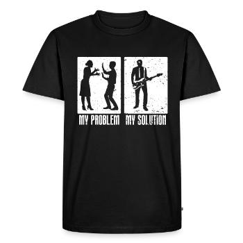 Bassiste Mon Problème Mon Pictogramme Papa Maman - T-shirt Premium bio Homme - noir - Devant - Nico (187cm)