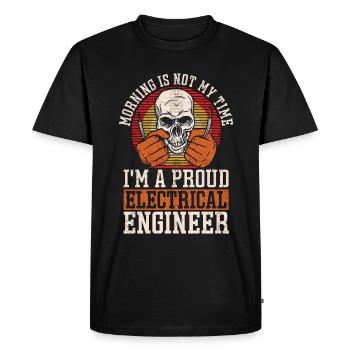 Electrical Engineer Morning Is Not My Engineering - Men's Premium Organic T-Shirt - black - Front - Nico (187cm)