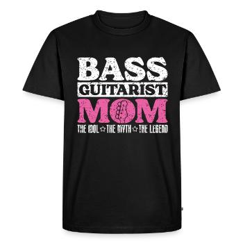 Bassiste Maman L’idole Le mythe Guitariste - T-shirt Premium bio Homme - noir - Devant - Nico (187cm)