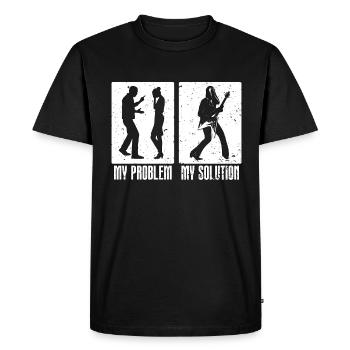 Bassiste Mon Problème Mon Pictogramme Maman Papa - T-shirt Premium bio Homme - noir - Devant - Nico (187cm)