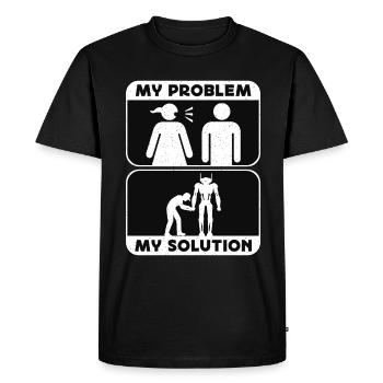 Robotics Lover My Problem My Pictogram Dad Mom - Men's Premium Organic T-Shirt - black - Front - Nico (187cm)