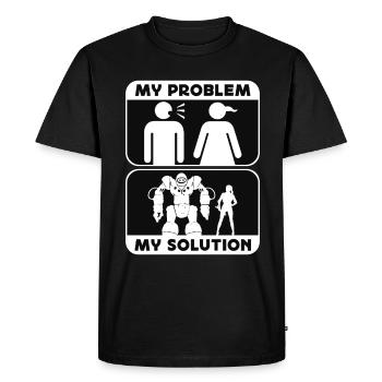 Robotics Lover My Problem My Pictogram Mom Dad - Men's Premium Organic T-Shirt - black - Front - Nico (187cm)