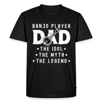 Joueur de banjo Papa L’idole L’instrument de musique - T-shirt Premium bio Homme - noir - Devant - Nico (187cm)