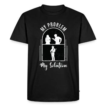 Joueur de banjo mon problème ma solution pictogramme maman - T-shirt Premium bio Homme - noir - Devant - Nico (187cm)