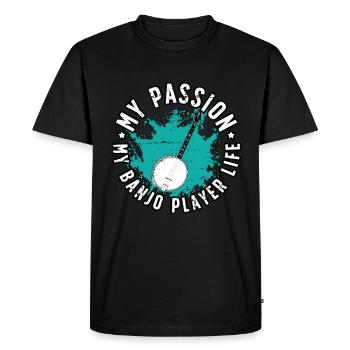 Joueur de banjo Ma passion Mon joueur de banjo Musique folklorique - T-shirt Premium bio Homme - noir - Devant - Nico (187cm)