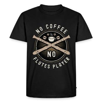 Joueur de flûtes Pas de café Pas de flûtiste amateur de café - T-shirt Premium bio Homme - noir - Devant - Nico (187cm)