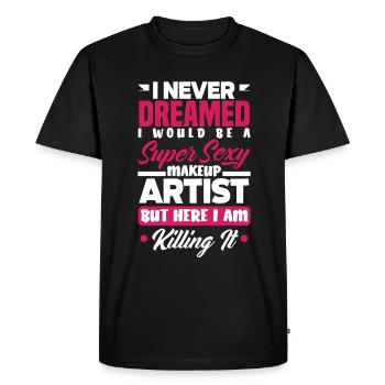 Drôle de maquillage maquilleur artiste cadeau - T-shirt Premium bio Homme - noir - Devant - Nico (187cm)