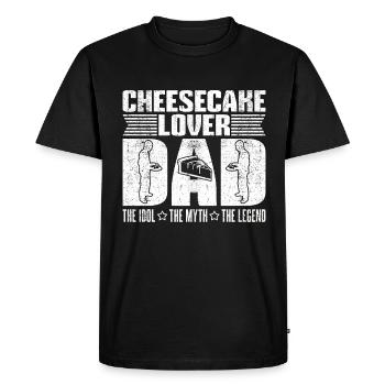 Cheesecake Lover Papa L’Idole Le Mythe Sucré - T-shirt Premium bio Homme - noir - Devant - Nico (187cm)