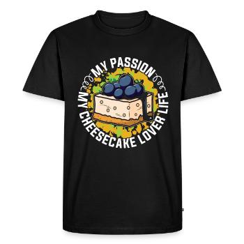 Cheesecake Lover My Passion My Cheesecake Baking - Men's Premium Organic T-Shirt - black - Front - Nico (187cm)