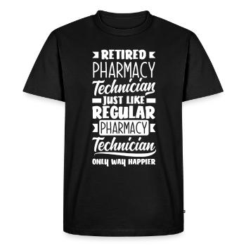 Retired Pharmacy Technician - Men's Premium Organic T-Shirt - black - Front - Nico (187cm)