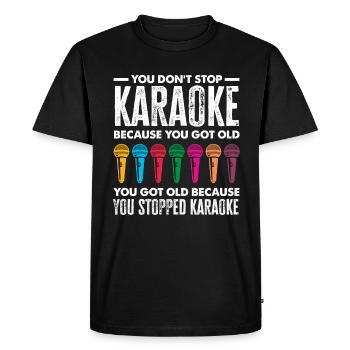 Chanteur de karaoké Chanteur de karaoké Musique - T-shirt Premium bio Homme - noir - Devant - Nico (187cm)