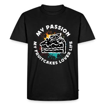 Amateur de gâteaux aux fruits Ma passion Mes gâteaux aux fruits Pâtisserie - T-shirt Premium bio Homme - noir - Devant - Nico (187cm)
