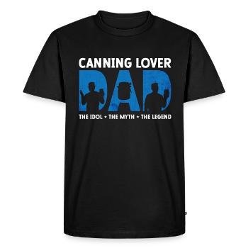 Amant de la conserve Papa L’idole Le mythe Homesteader - T-shirt Premium bio Homme - noir - Devant - Nico (187cm)