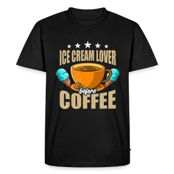 Ice Cream Lover Before Cream Cone Coffee Lover - Men's Premium Organic T-Shirt - black - Front - Nico (187cm)