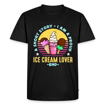 Amateur de crème glacée Une histoire courte Amateur de glace à la vanille - T-shirt Premium bio Homme - noir - Devant - Nico (187cm)