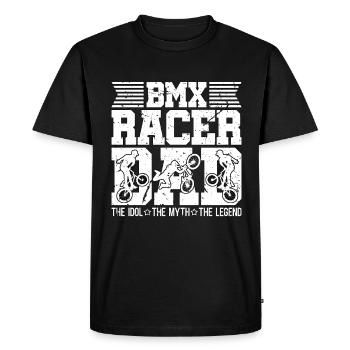 BMX Racer Papa L’Idole Le Mythe La Légende Cycliste - T-shirt Premium bio Homme - noir - Devant - Nico (187cm)