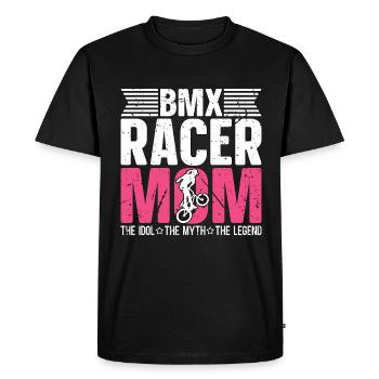 Coureur de BMX Maman L’idole Le mythe La course cycliste - T-shirt Premium bio Homme - noir - Devant - Nico (187cm)