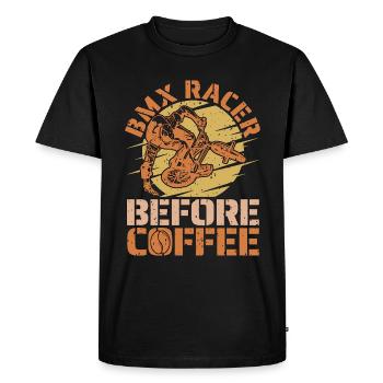 BMX Racer Before Coffee Bike Racing Coffee Lover - Men's Premium Organic T-Shirt - black - Front - Nico (187cm)