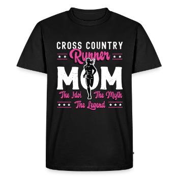 Maman coureuse de cross-country L’idole aime courir - T-shirt Premium bio Homme - noir - Devant - Nico (187cm)