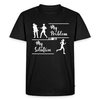 Coureur de cross-country Mon problème Mon pictogramme Maman - T-shirt Premium bio Homme - noir - Devant - Nico (187cm)