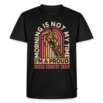 Le matin du ski de fond, ce n’est pas mon heure de ski - T-shirt Premium bio Homme - noir - Devant - Nico (187cm)