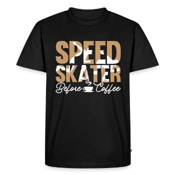 Speed Skater Before Coffee Skating Coffee Lover - Men's Premium Organic T-Shirt - black - Front - Nico (187cm)