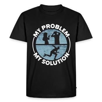 Patineur de vitesse Mon problème Ma solution Pictogramme Papa - T-shirt Premium bio Homme - noir - Devant - Nico (187cm)