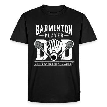 Badminton Player Dad The Idol The Badminton Coach - Men's Premium Organic T-Shirt - black - Front - Nico (187cm)
