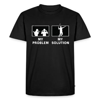Badminton Player My Problem My Pictogram Dad Mom - Men's Premium Organic T-Shirt - black - Front - Nico (187cm)