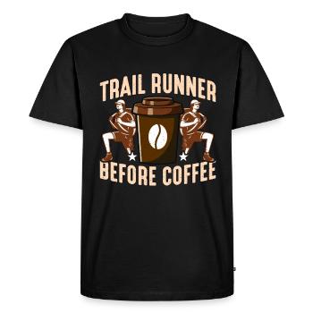 Trail Runner Before Coffee Running Coffee Lover - Men's Premium Organic T-Shirt - black - Front - Nico (187cm)